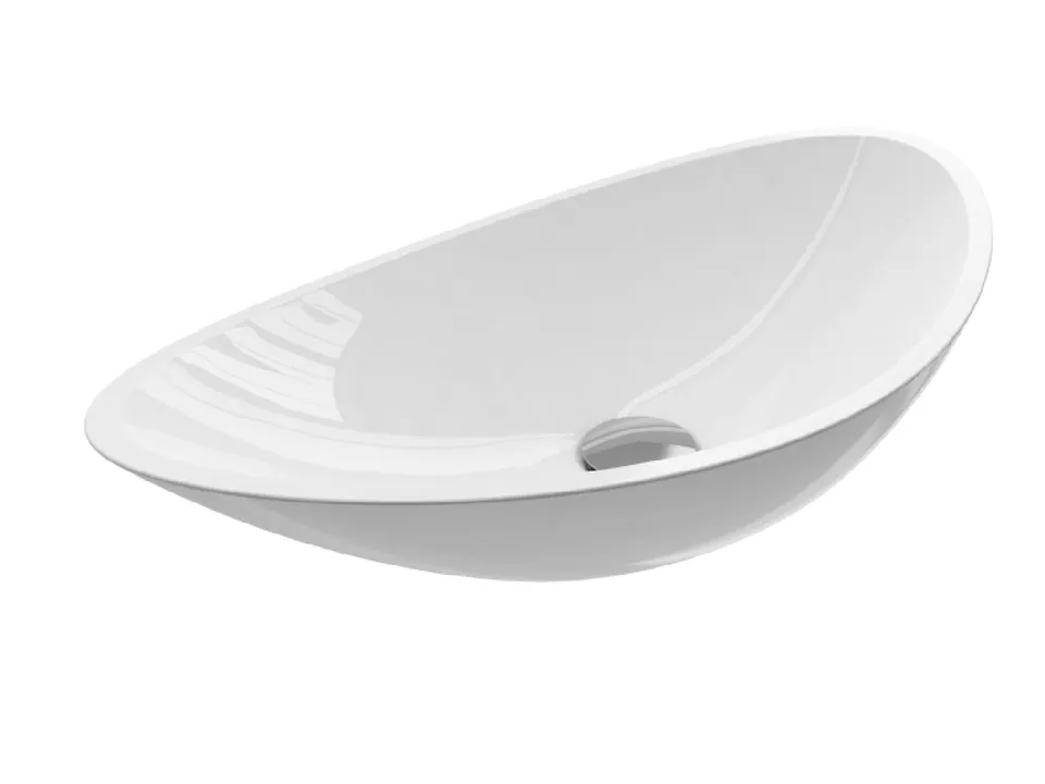Treos Serie 710 Aufsatzwaschbecken 560x320 weiß ohne Hahnloch
