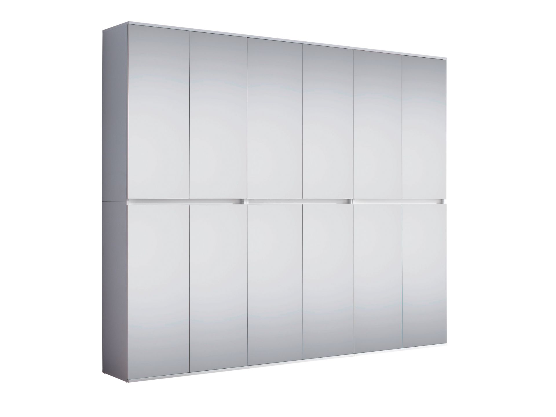 trendteam Mirror Garderobenschrank-Kombi Weiß / Spiegel