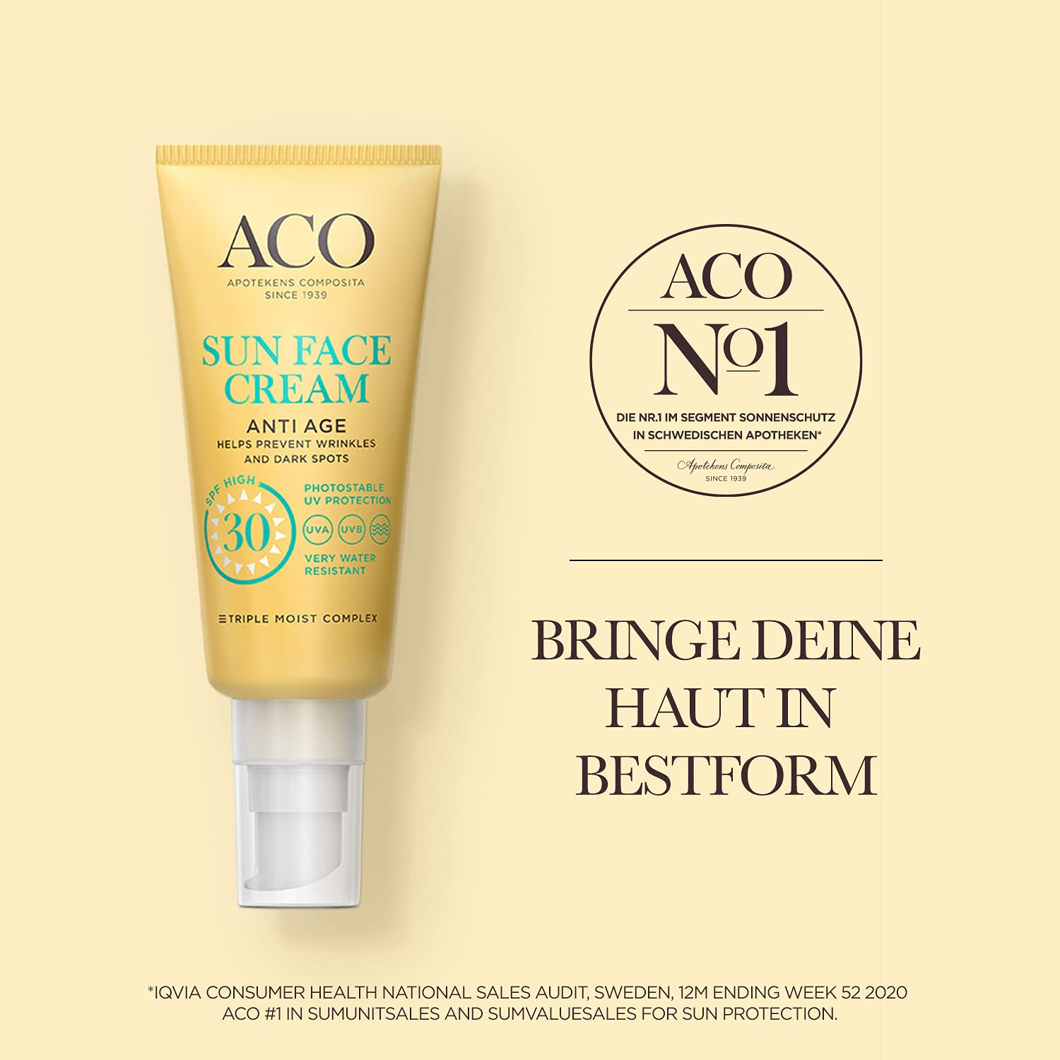 ACO Sun Face Cream Anti Age Sonnencreme LSF 30 40 ml matt