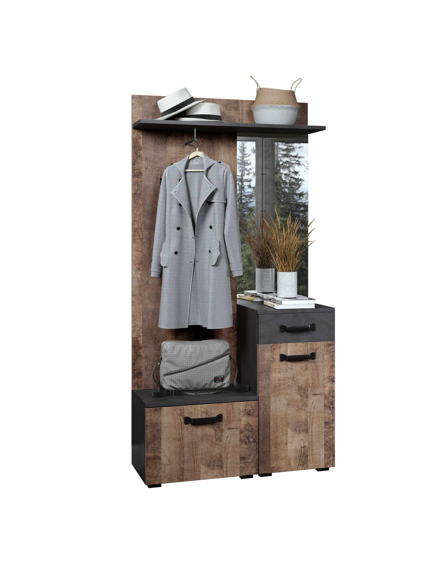trendteam Smile Kompaktgarderobe dunkelgrau Matera Garderobe