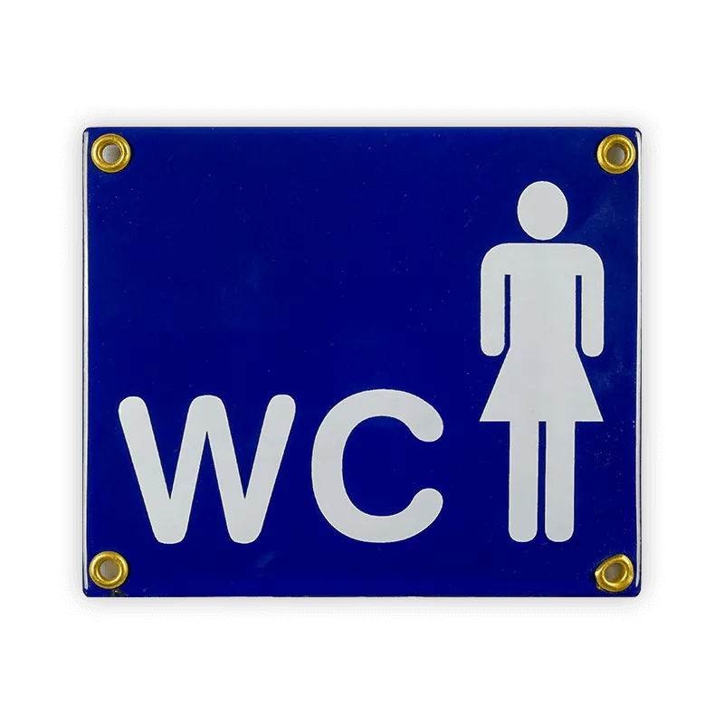 Münder Email Schild WC Damen Emailschild 14x12 cm blau