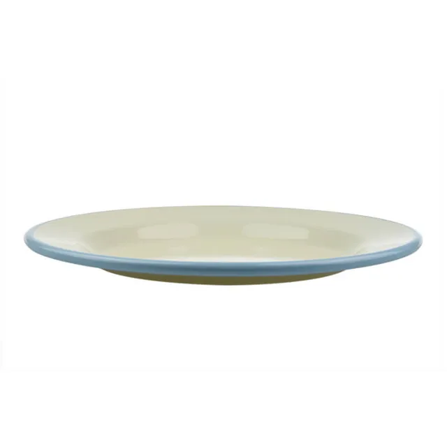 Münder Email Nostalgie Teller flach 24 cm creme