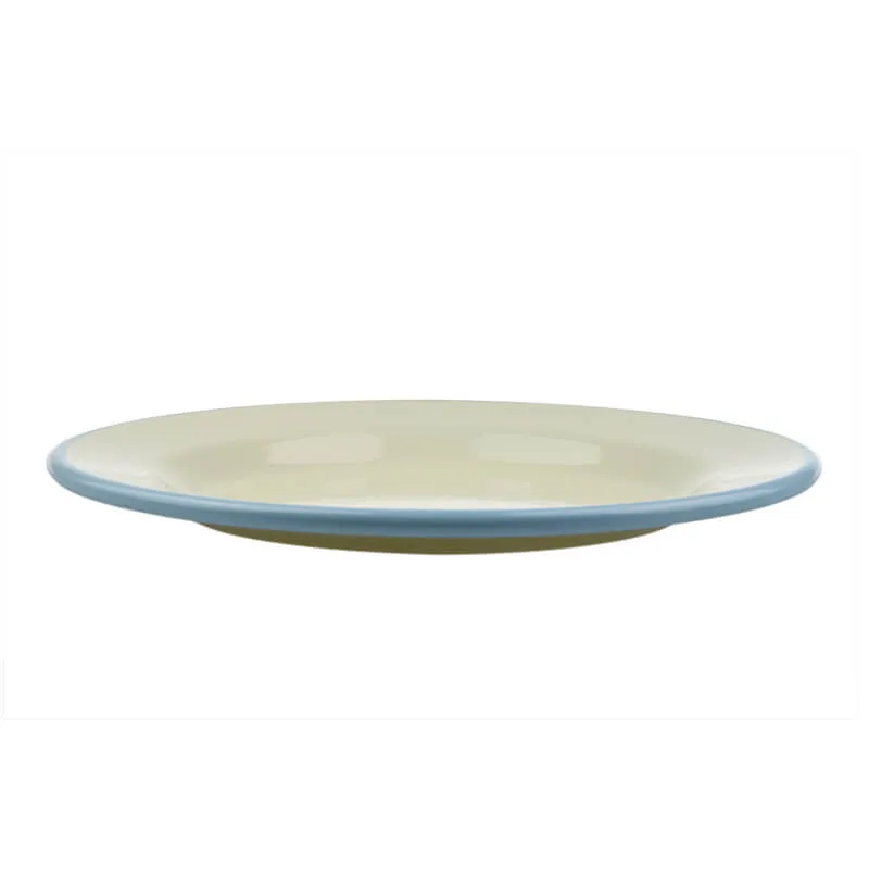 Münder Email Nostalgie Teller flach 24 cm creme