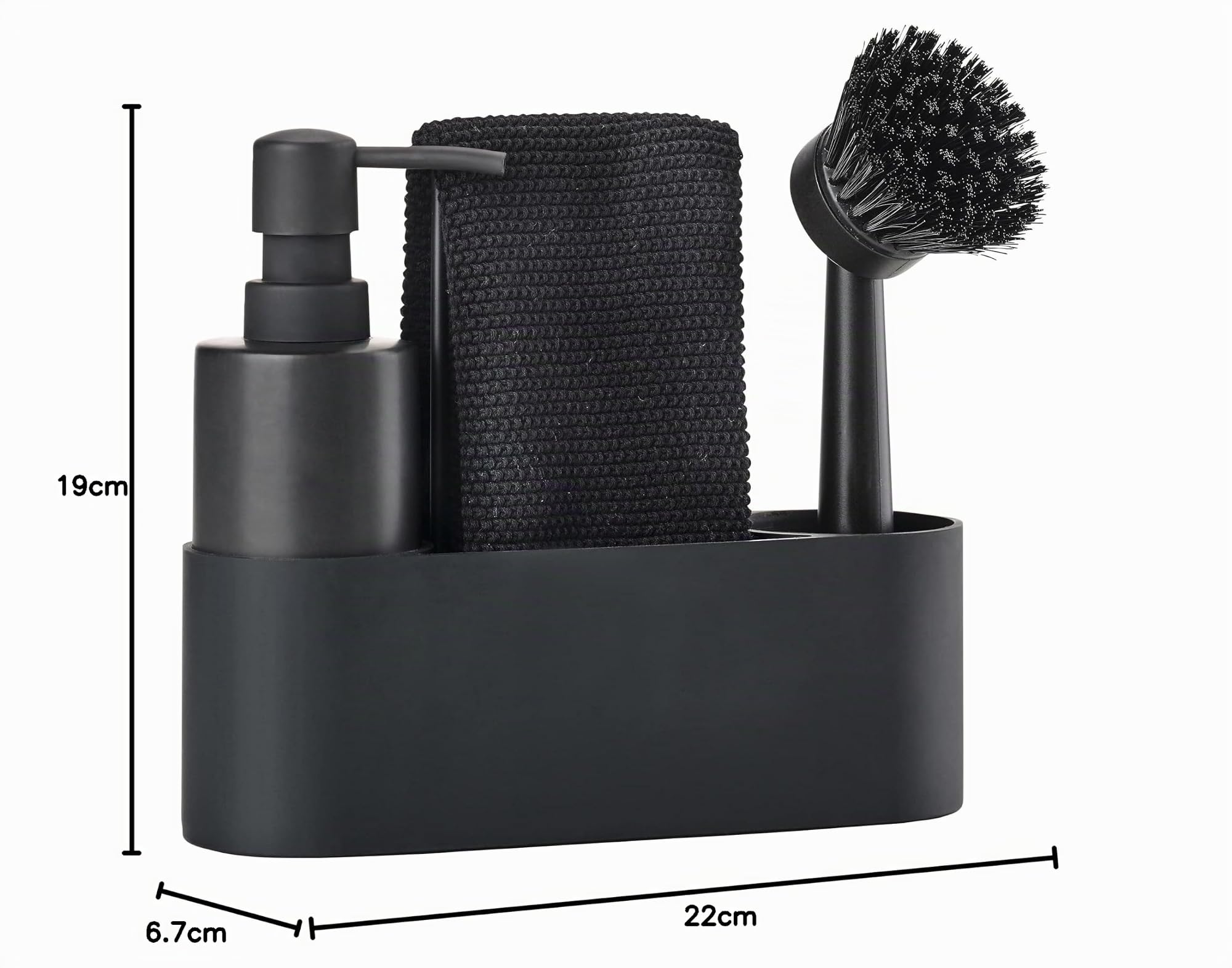 Zone Denmark Singles Spülbecken Organizer Set Schwarz 4-teilig
