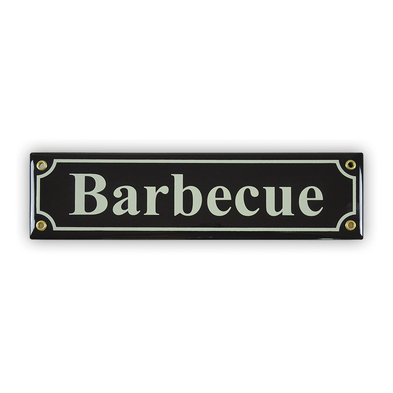 Münder Email Mini-Straßenschild Barbecue 30 cm schwarz