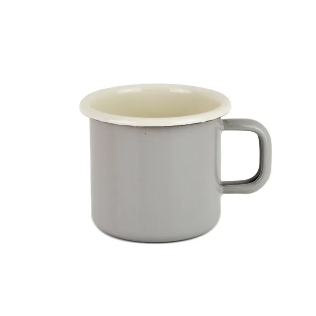 Münder Email Nostalgie Becher 8 cm grau/creme 250 ml