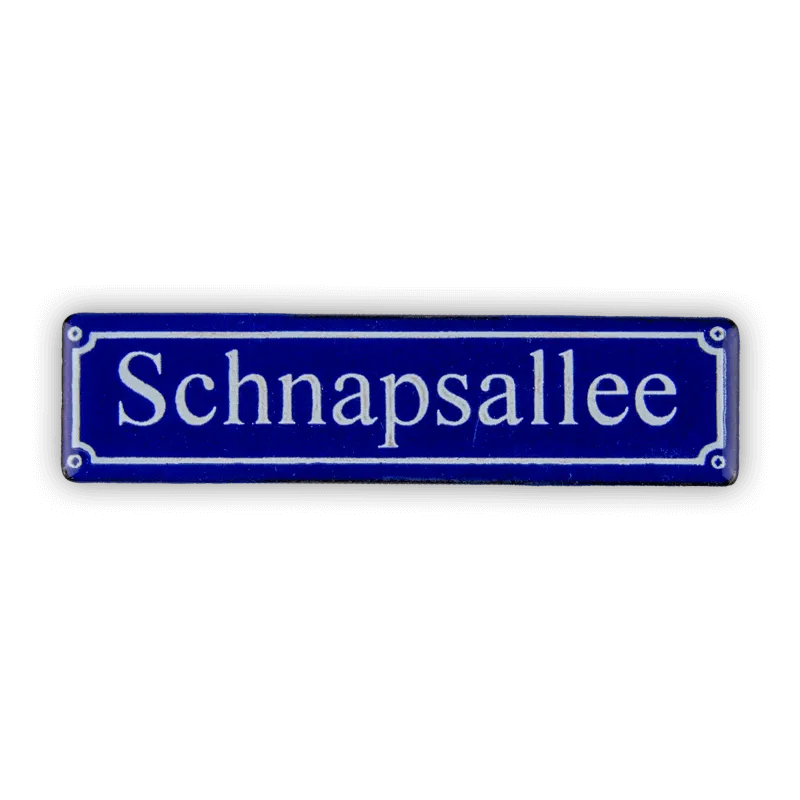 Münder Email Magnet-Shop Magnet Schnapsallee 8x2 cm blau