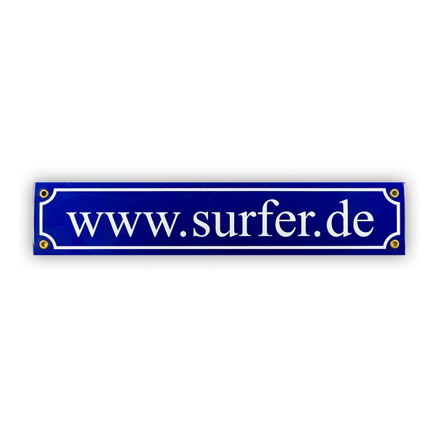 Münder Emaille Lagerschilder www.surfer.de Mini-Straßenschild 40x8