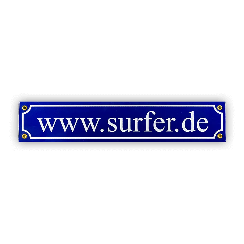 Münder Emaille Lagerschilder www.surfer.de Mini-Straßenschild 40x8