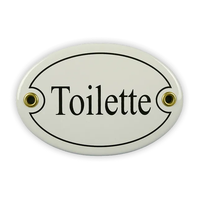 Münder Email Lagerschilder Emailschild oval 10,5x7 cm Toilette