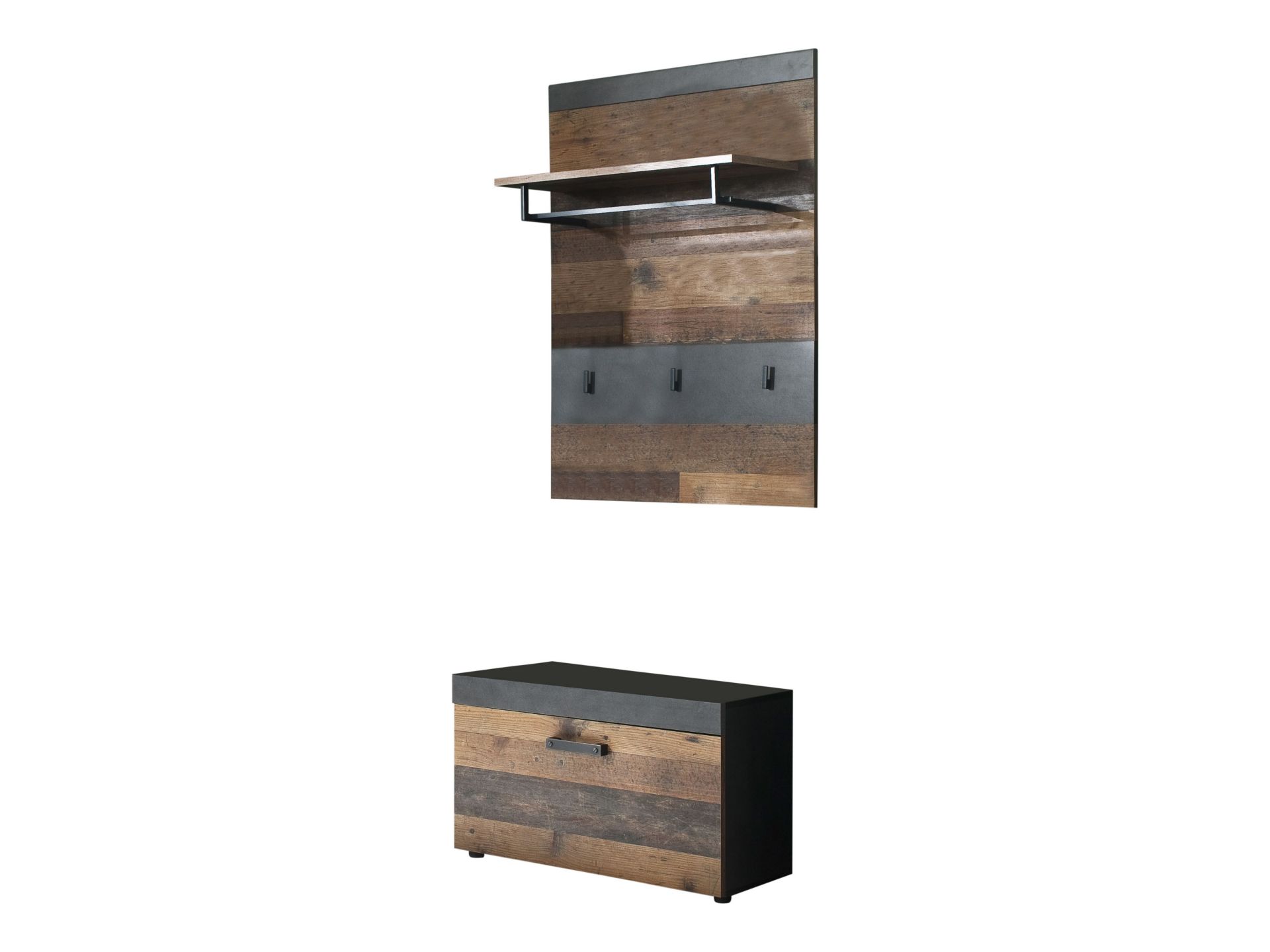 trendteam Indy Garderobenkombination Graphit Old Wood