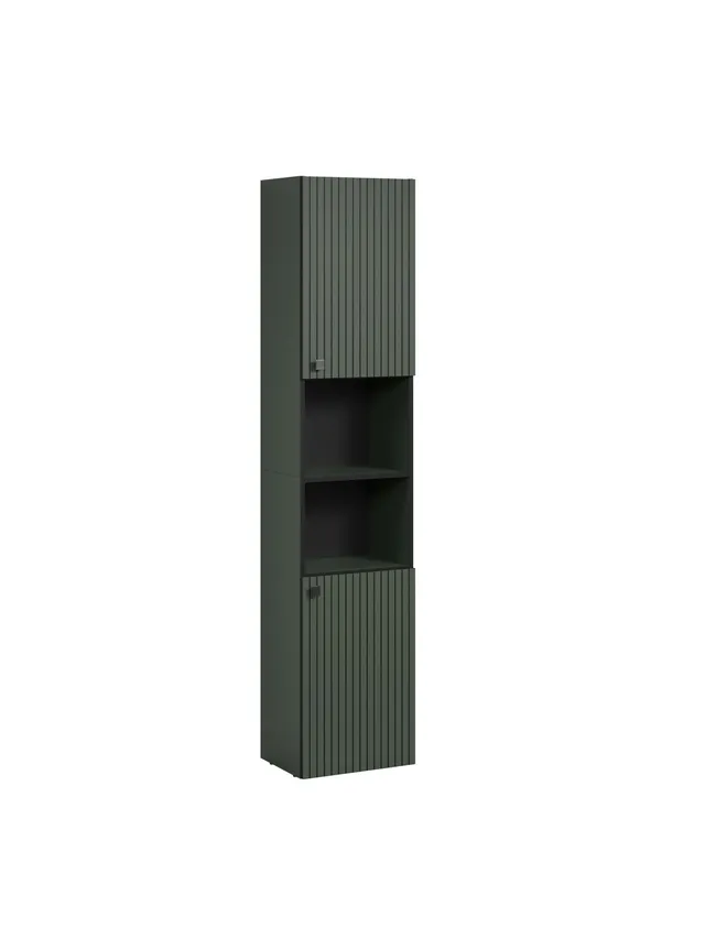 trendteam PureBliss Hochschrank Grün Schwarze Rillen