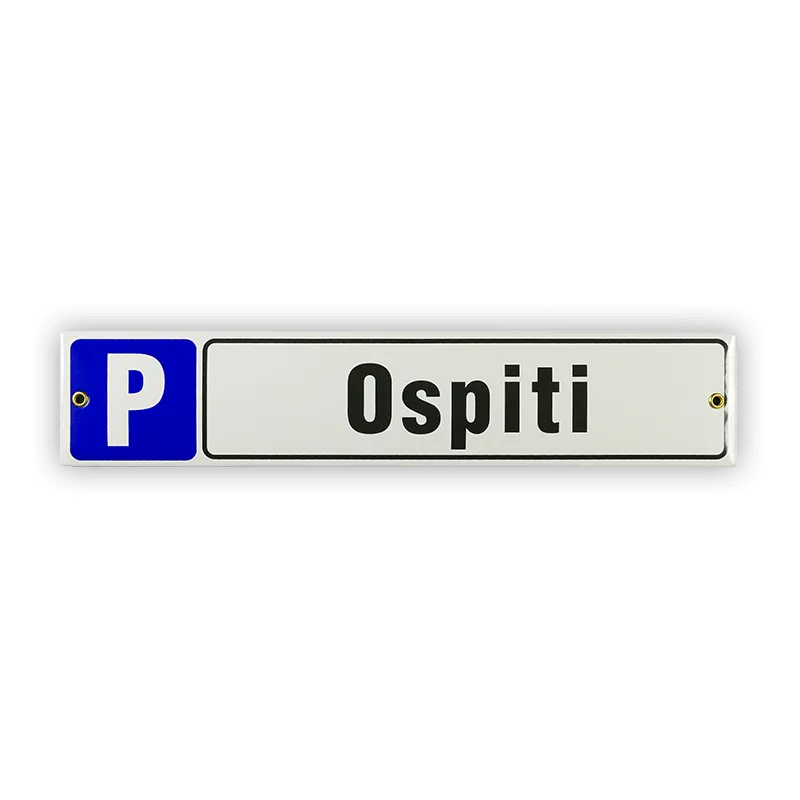 Münder Email Lagerschilder Emailschild 40x8 cm P Ospiti Parken