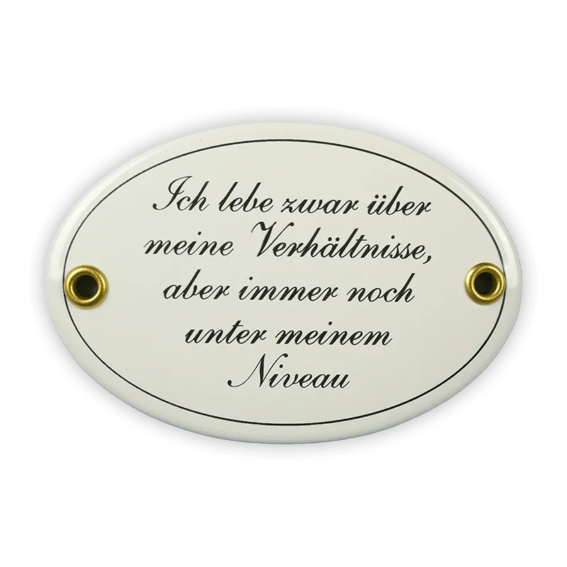 Münder Emaille Lagerschilder Ich lebe zwar Emailschild 10,5x7 cm