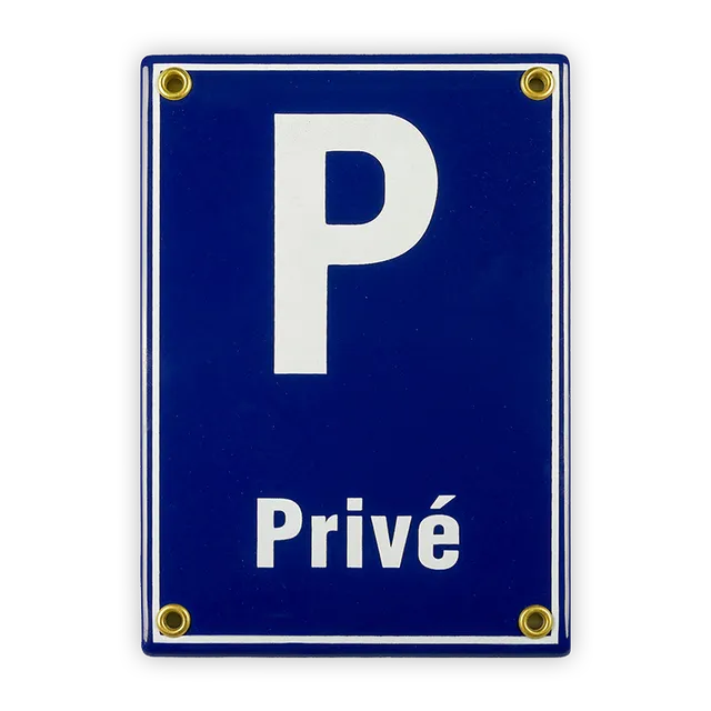 Münder Email P Privé Emailschild 12x17 cm blau/weiß