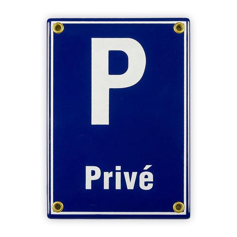 Münder Email P Privé Emailschild 12x17 cm blau/weiß