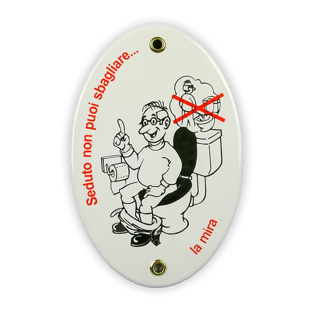 Münder Email Emaille Lagerschilder Emailschild oval Seduto 10x15 cm