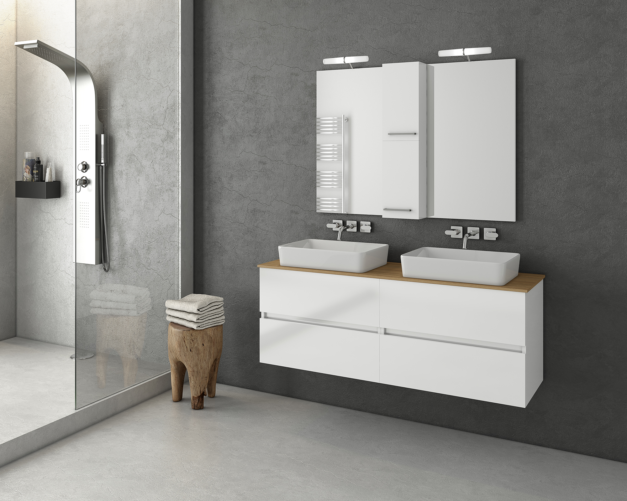 DROP LUXUS 140 White Waschtisch Badmöbel weiß
