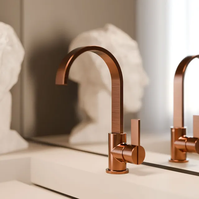 Treos Serie 195 Waschtischarmatur Brushed Copper Einhebelmischer