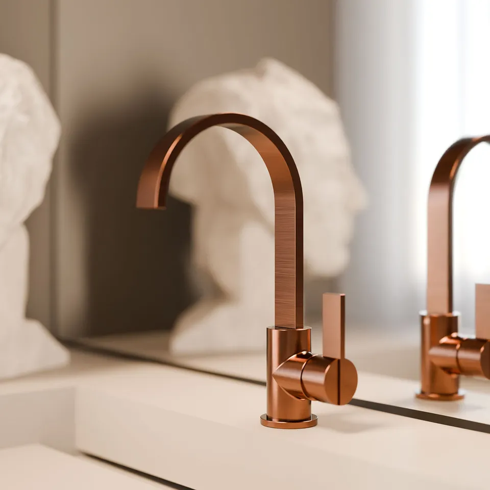 Treos Serie 195 Waschtischarmatur Brushed Copper Einhebelmischer