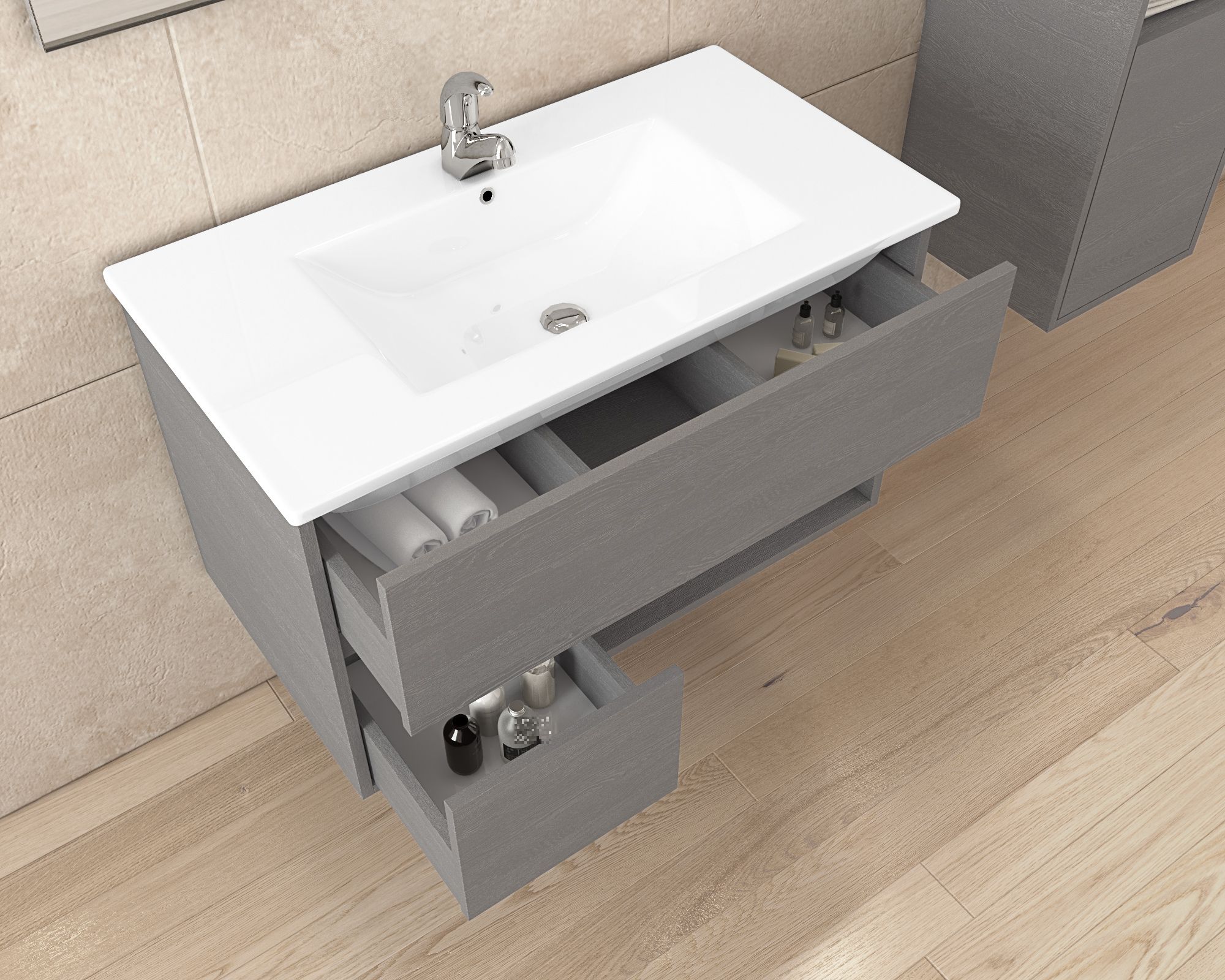 DROP Martinidis Sorrento 75 Waschtischunterschrank Cement