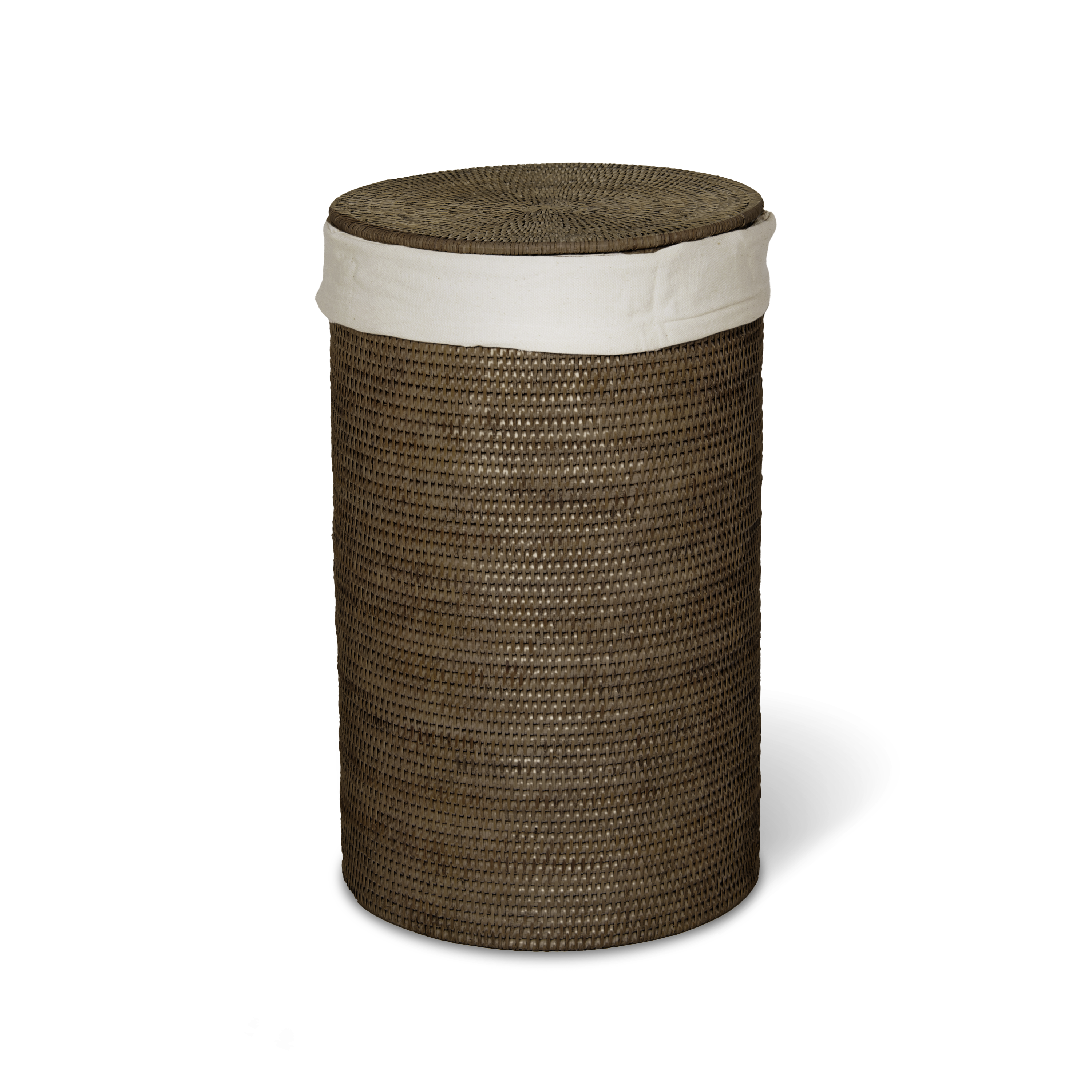Decor Walther Basket WB Small Wäschekorb Rattan Dunkel mit Deckel