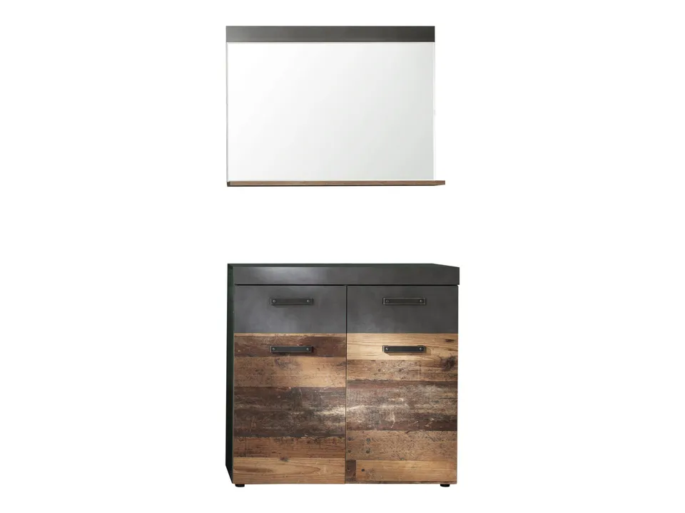 trendteam Indy GD-Kombination Garderobe Graphit Old Wood