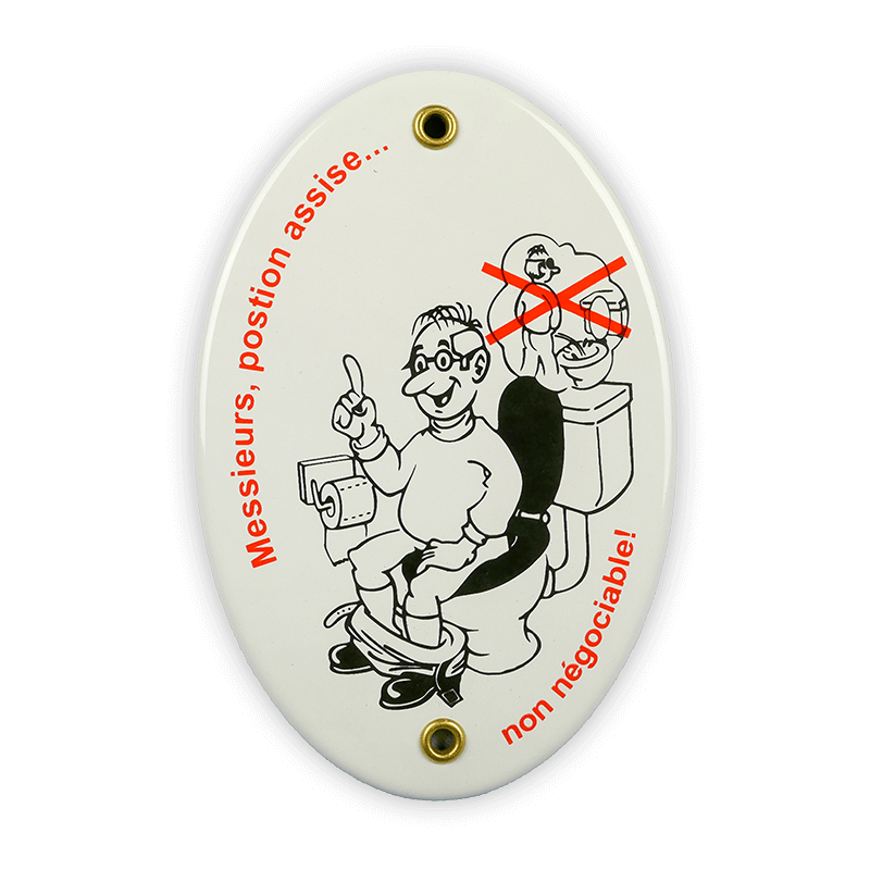 Münder Emaille Lagerschilder Emailschild oval Messieurs 10x15 cm