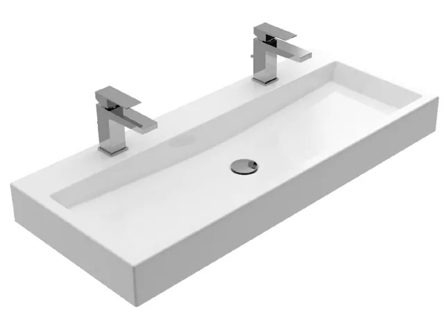 Treos Serie 712 Doppelwaschbecken Mineralguss 1000 Weiss