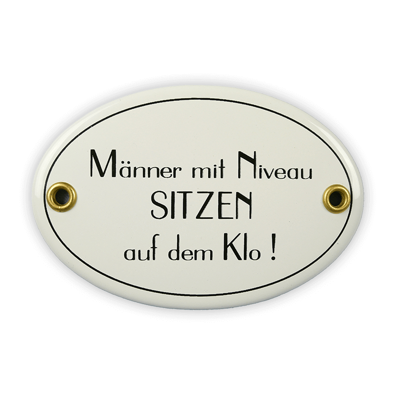 Münder Email Emailschild oval 10,5x7 cm Männer mit Niveau