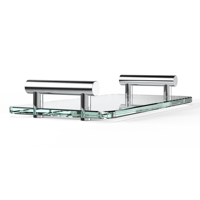 Decor Walther Bar TAB Glastablett Klarglas Chrom Griffe Messing