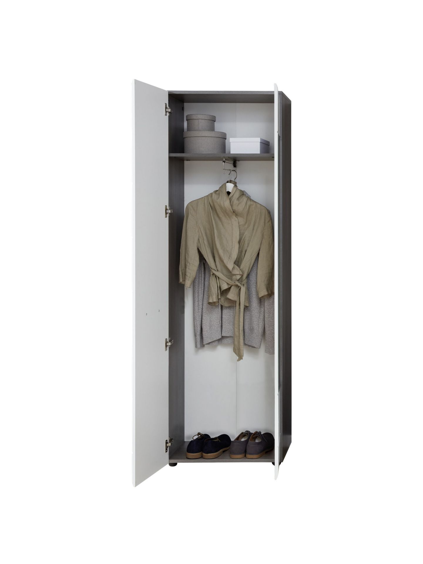 trendteam Line Garderobenschrank Rauchsilber mit Spiegel