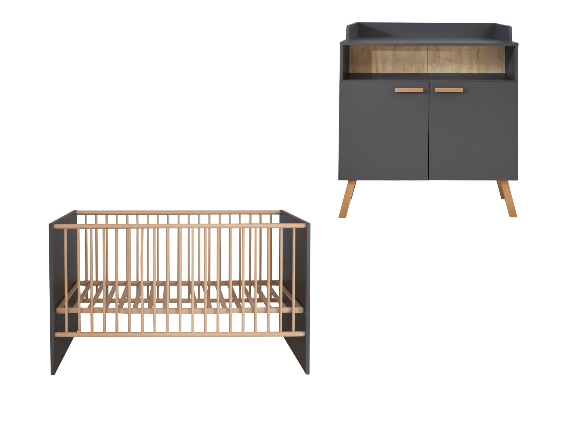 trendteam Mats Babyzimmer Kombination grau