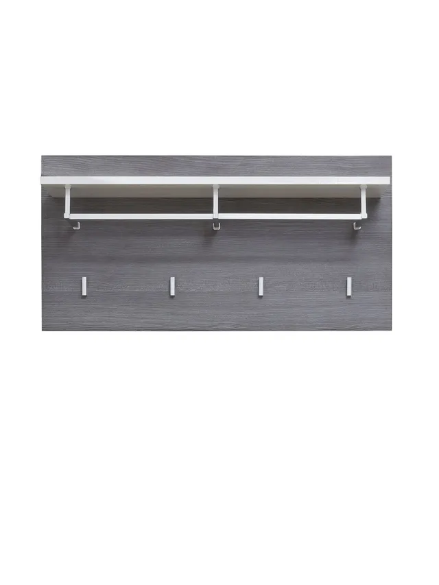 trendteam Line Garderobenpaneel Rauchsilber Weiß