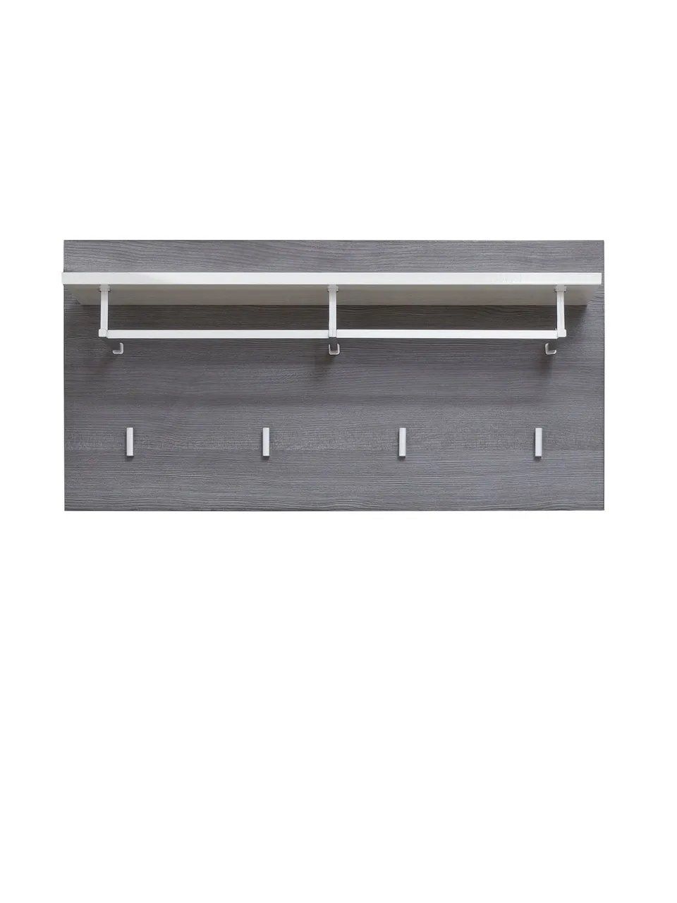 trendteam Line Garderobenpaneel Rauchsilber Weiß