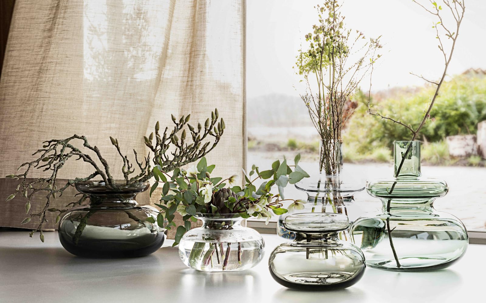 Zone Denmark Inu Vase Moosgrün 25 cm Mundgeblasen 2-tlg.