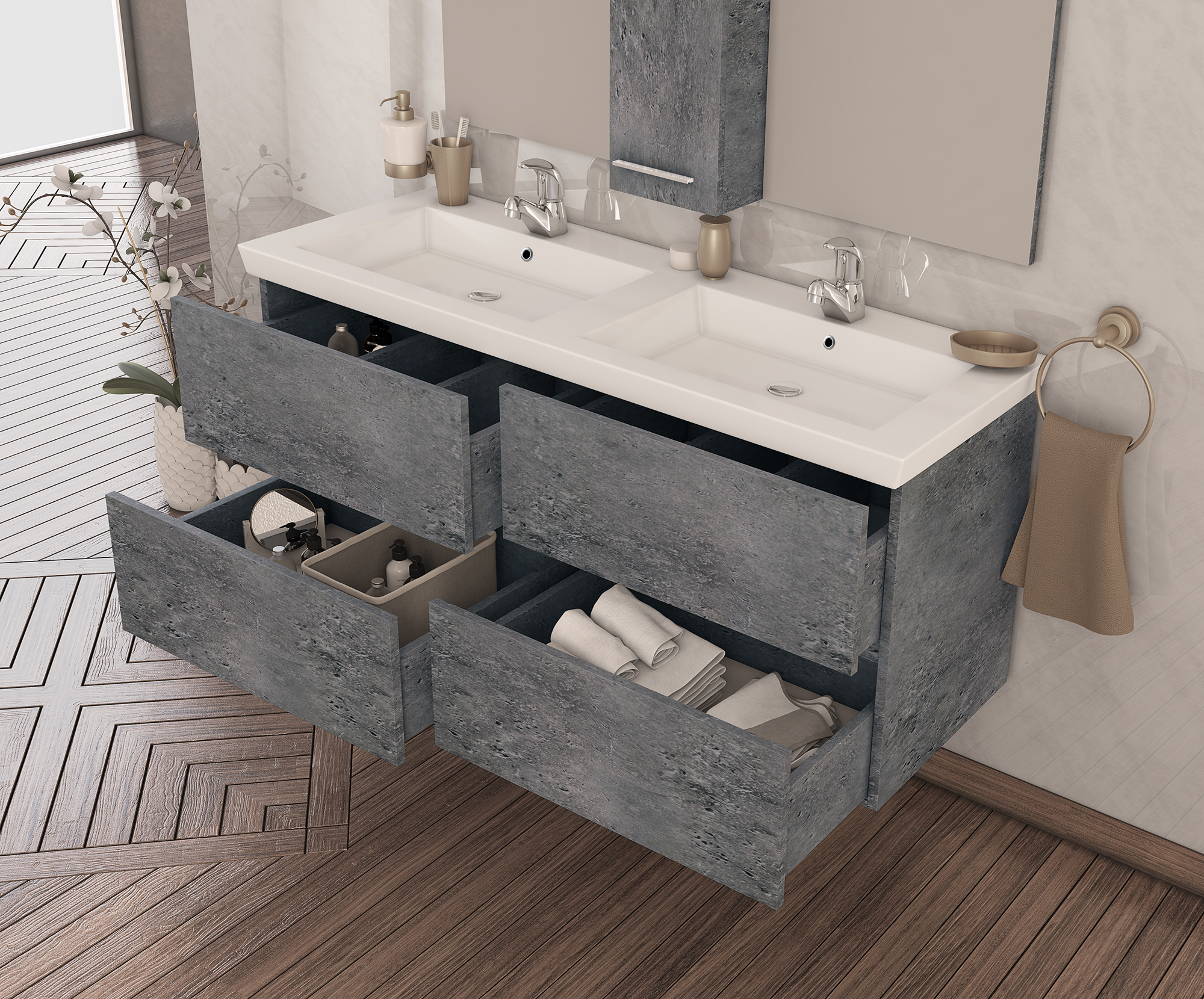 DROP Martinidis LUXUS 120 Granite Badmöbel Granit 120 cm