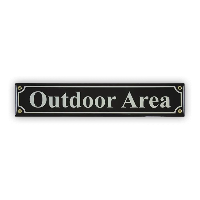 Münder Email Mini-Straßenschild Outdoor Area 40x8 schwarz