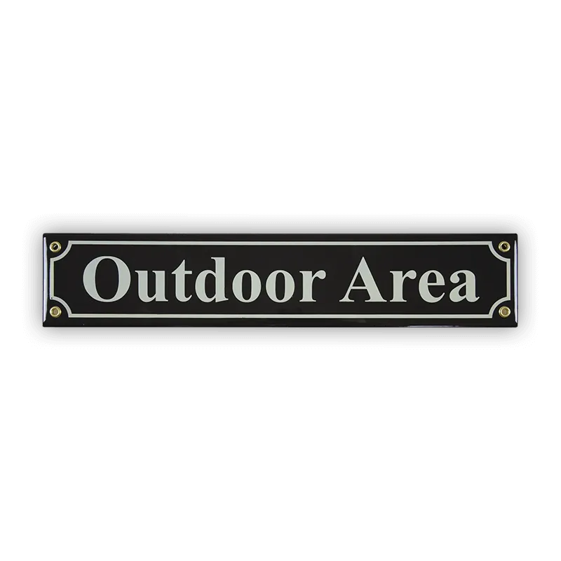Münder Email Mini-Straßenschild Outdoor Area 40x8 schwarz