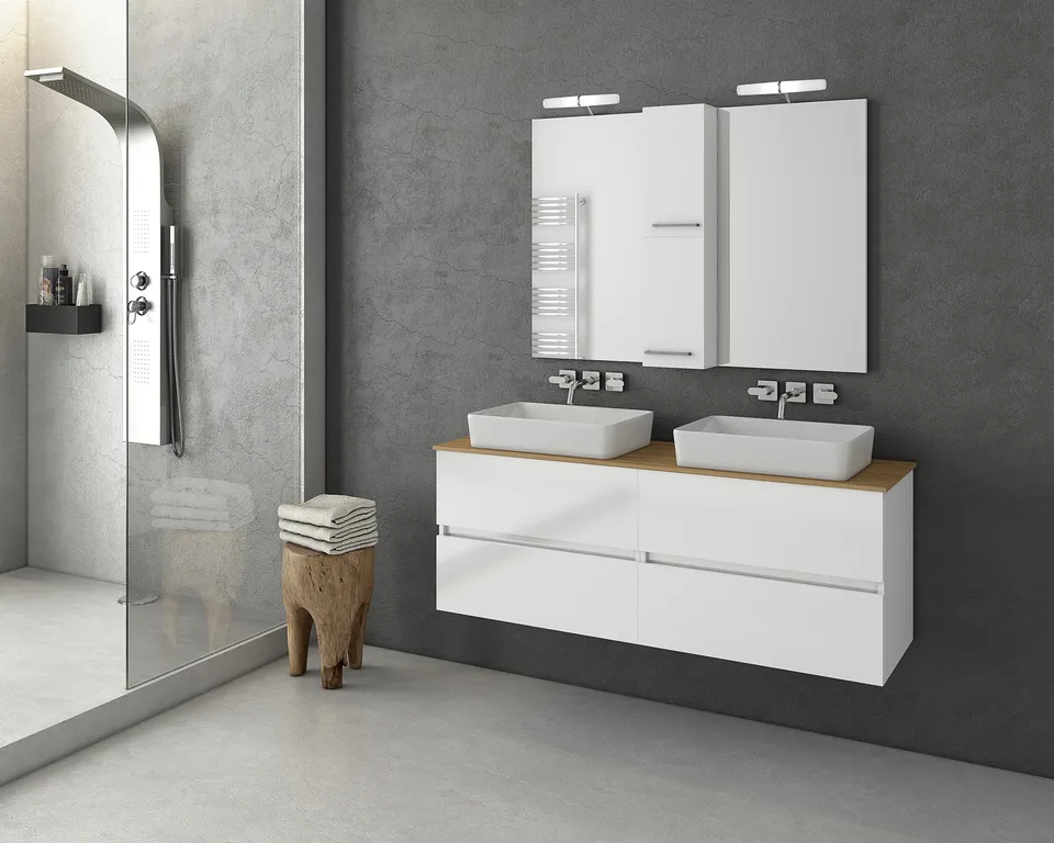 DROP LUXUS 140 White Waschtisch Badmöbel weiß
