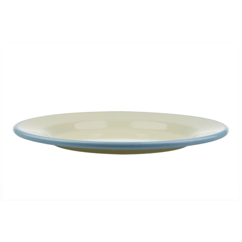 Münder Email Nostalgie Teller flach 24 cm creme