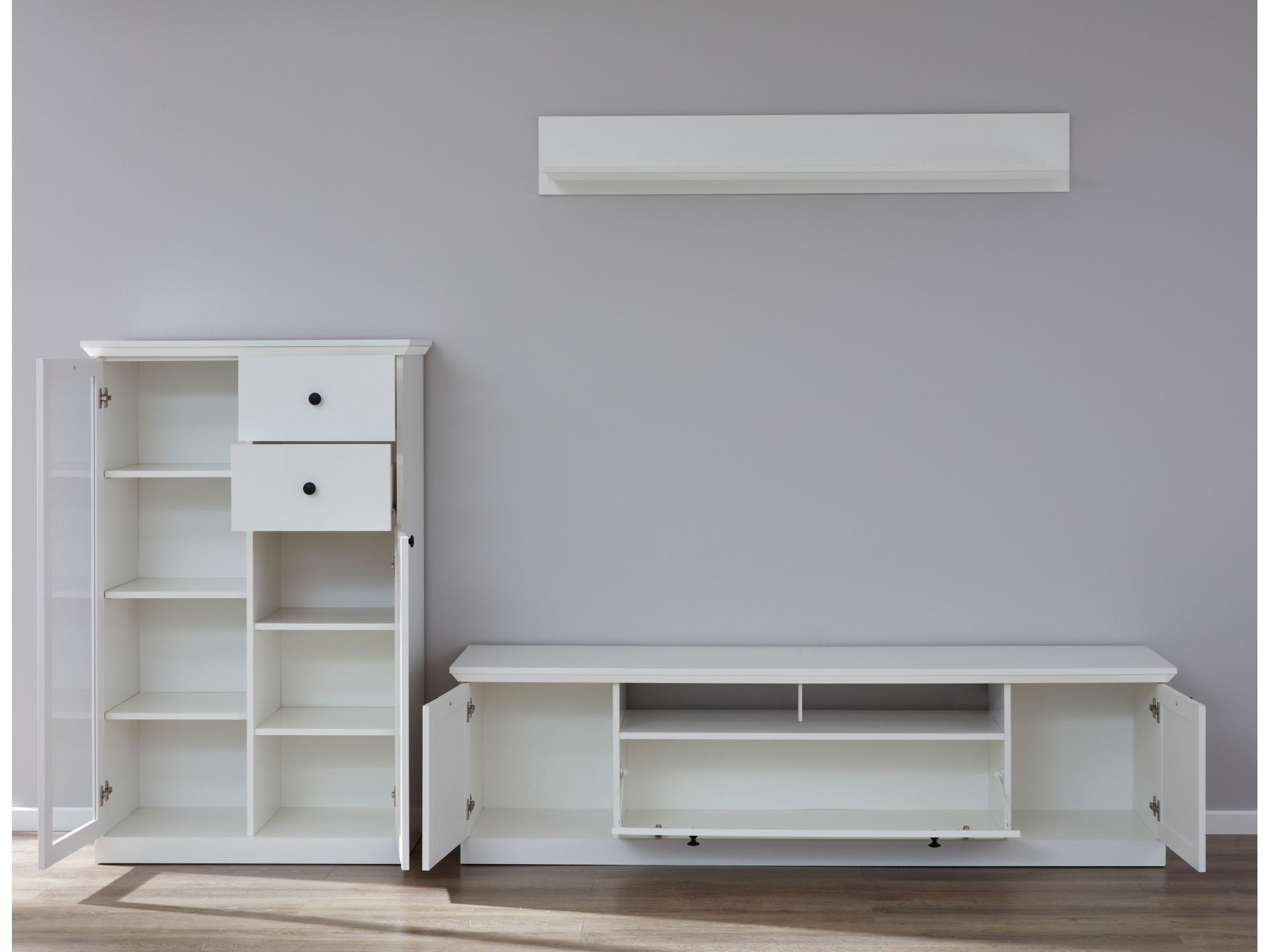 trendteam Brandson Baxter Anbauwand Weiß Dekor