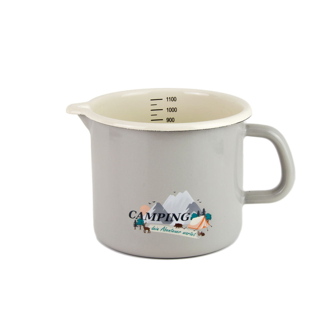 Münder Nostalgie Milchtopf 1 l Camping grau 12 cm