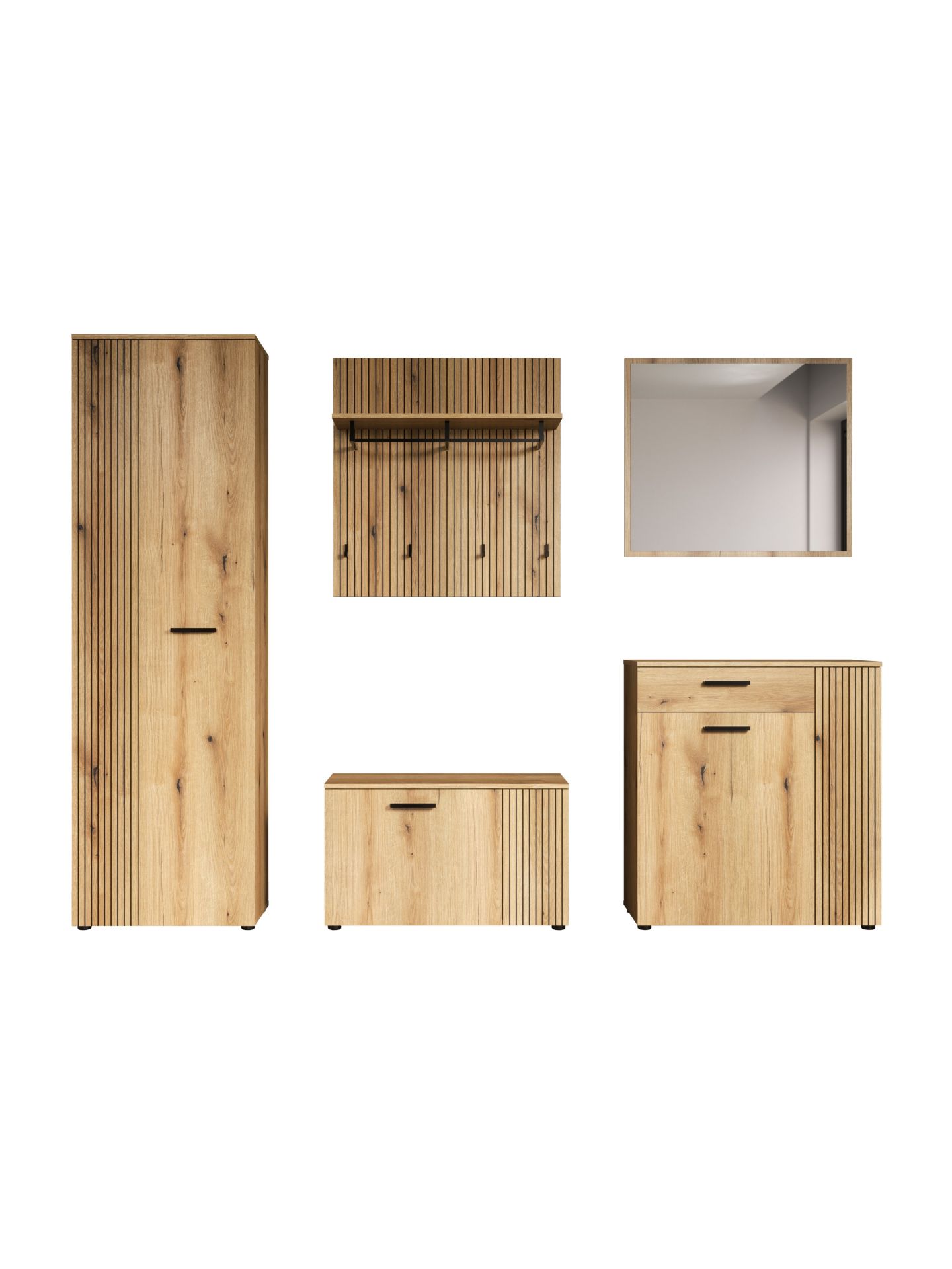 trendteam PureBliss Garderoben-Set Evoke Eiche 5-tlg Flurmöbel