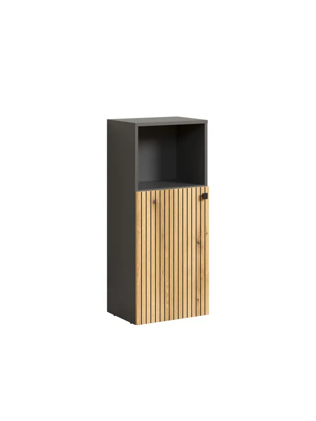 trendteam PureBliss Standschrank Badschrank Anthrazit Eiche