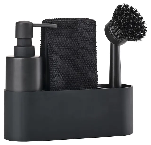 Zone Denmark Singles Spülbecken Organizer Set Schwarz 4-teilig