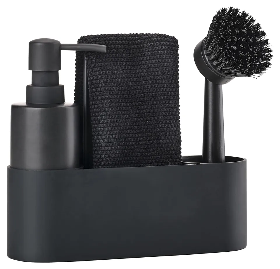 Zone Denmark Singles Spülbecken Organizer Set Schwarz 4-teilig