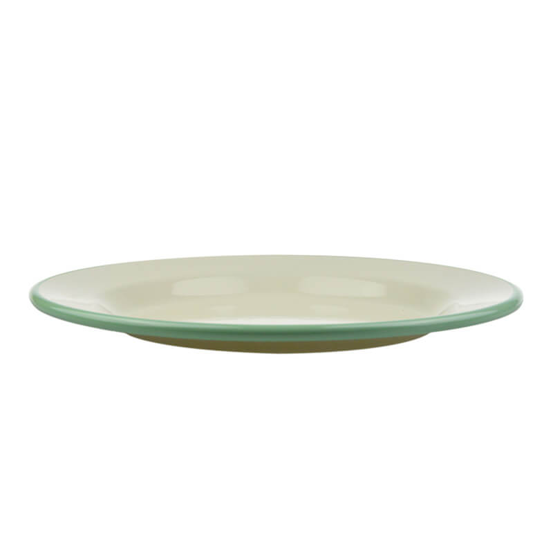 Münder Email Nostalgie Teller flach 24 cm creme