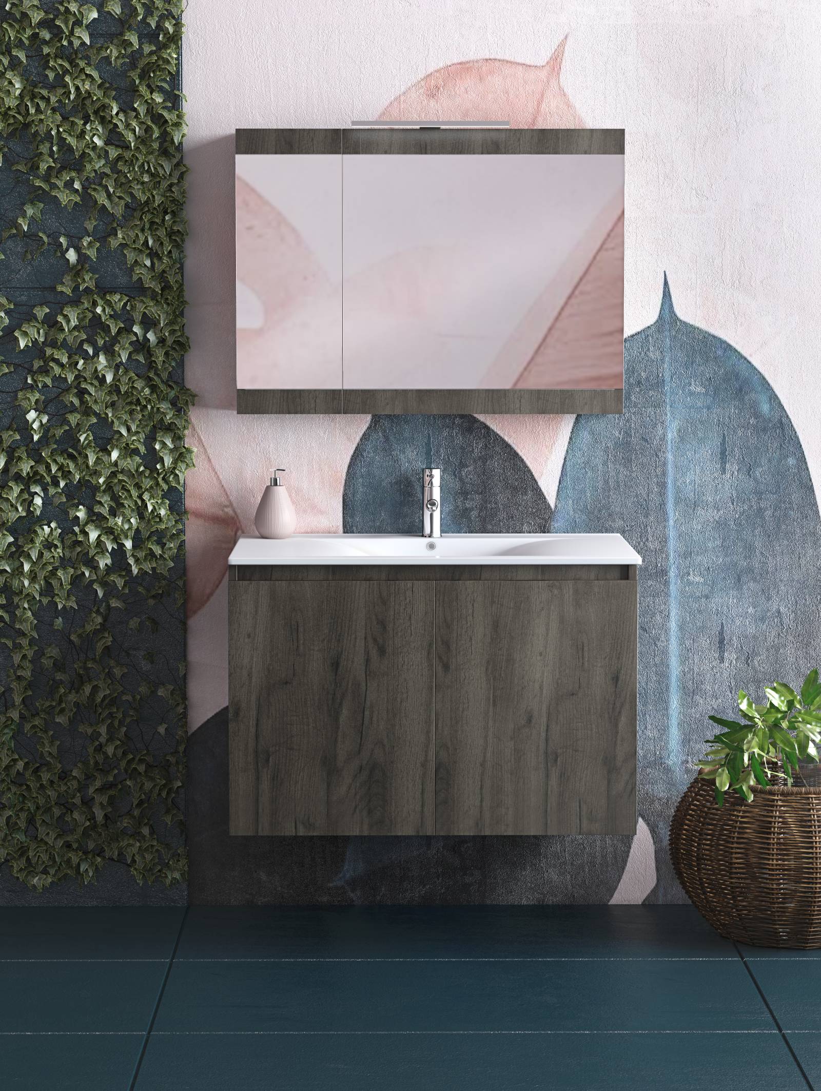 DROP Martinidis MAGNOLIA S 75 Waschtischunterschrank Walnuss 75 cm
