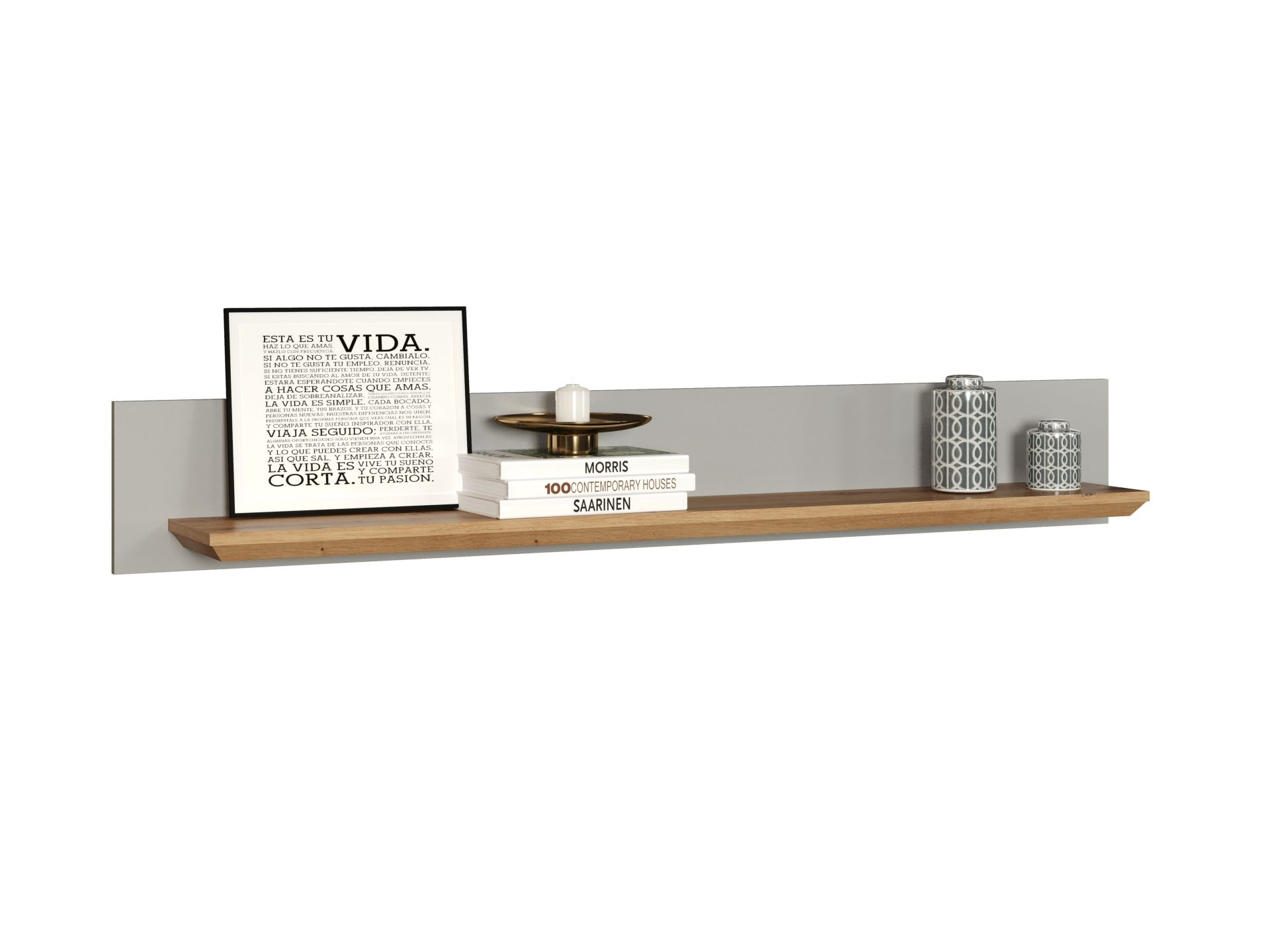 trendteam Landside Wandboard lichtgrau Wandregal Eiche